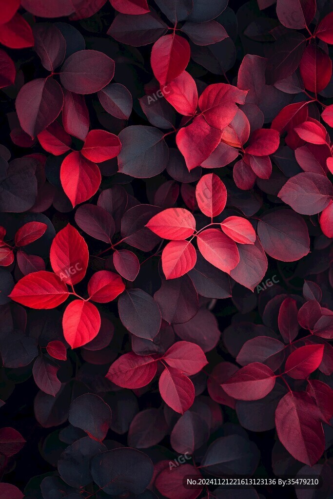 紫紅樹葉叢背景