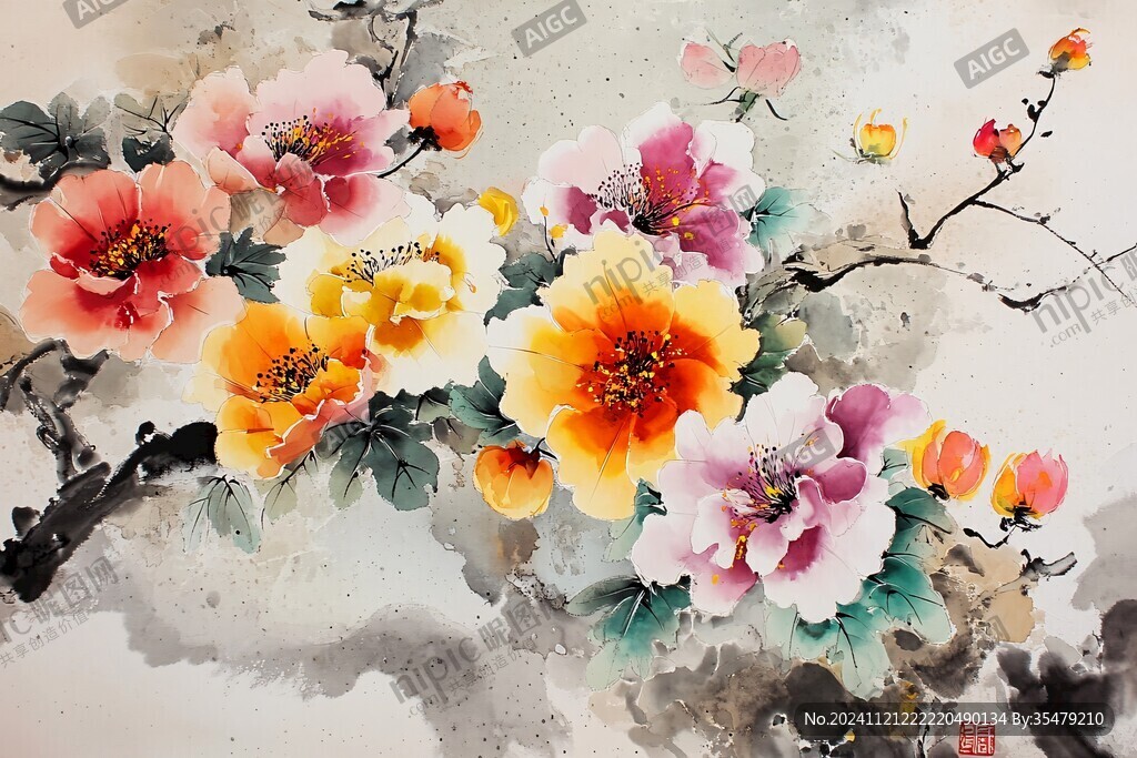 原創(chuàng)寫(xiě)意牡丹花