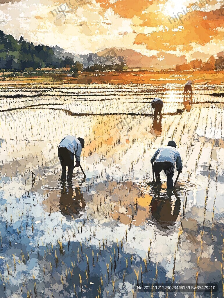 高清農耕插畫