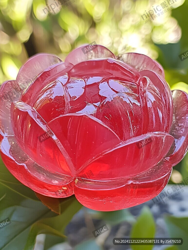 白套紅玻璃蓮瓣紋