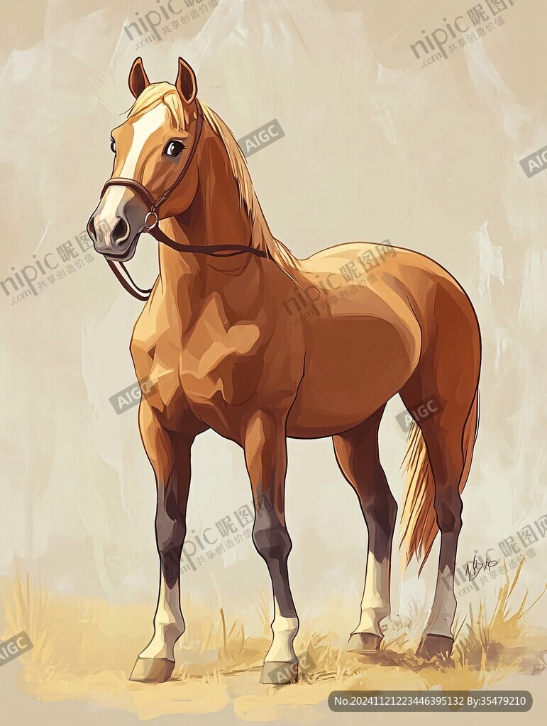 馬手繪插畫