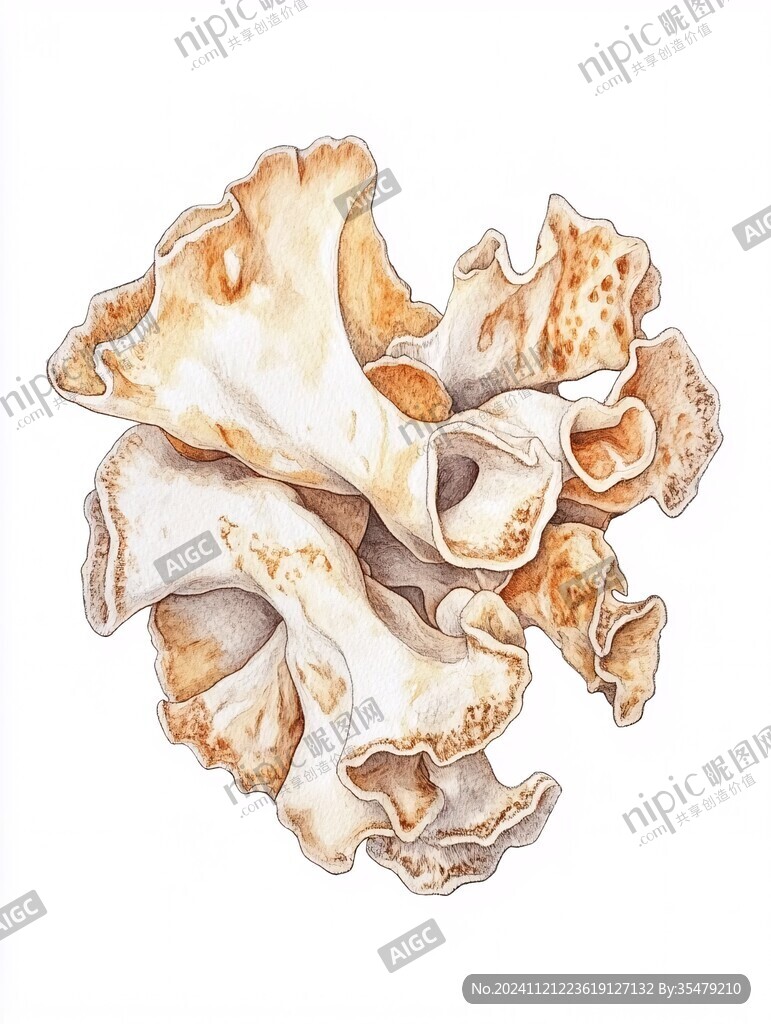脆炸平菇插畫