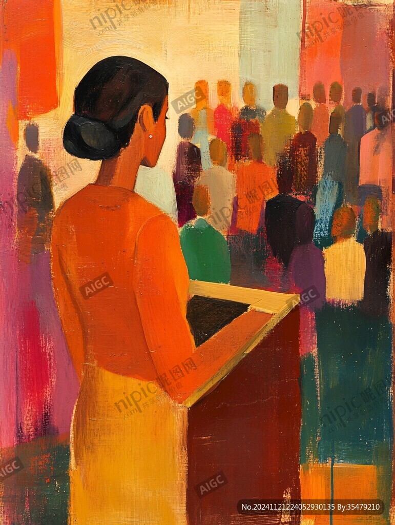 逛畫(huà)展的女孩