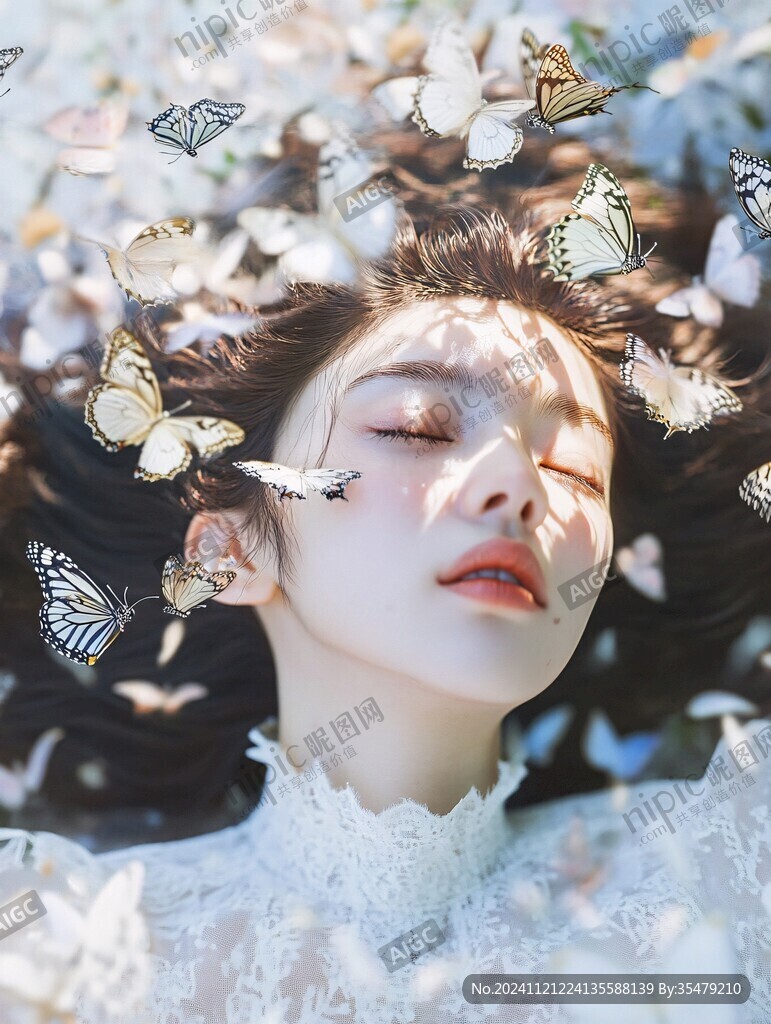 精致女人蝴蝶