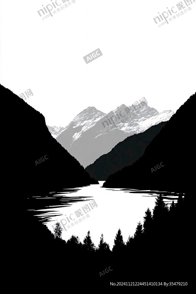 山水黑白