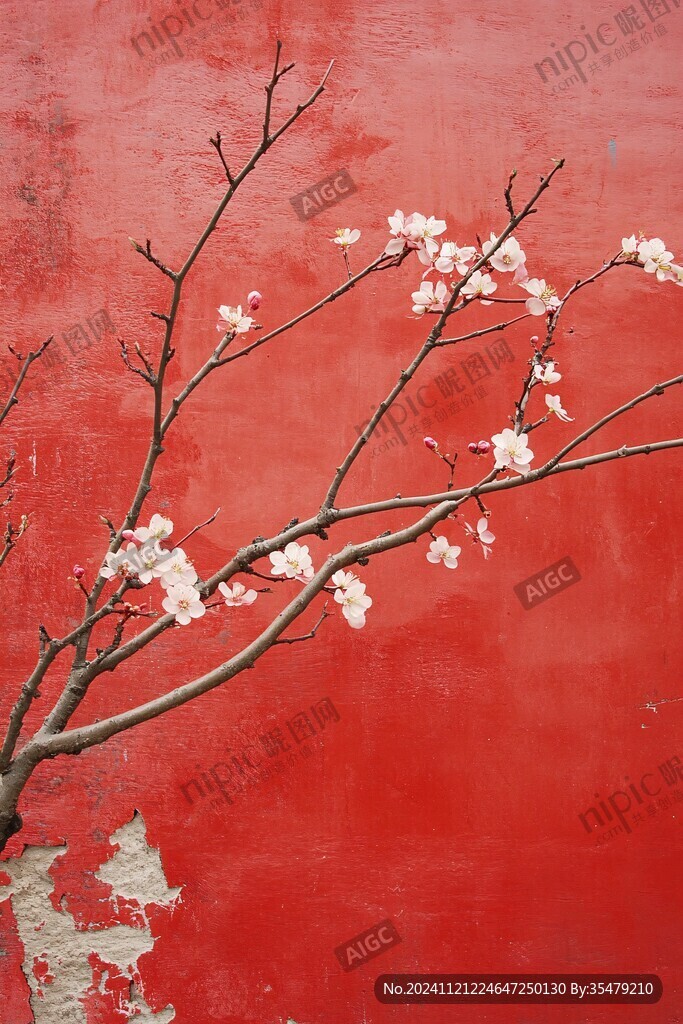 紅墻梅花