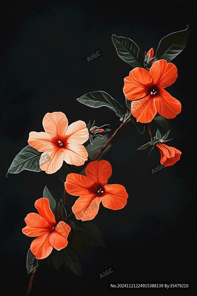 凌霄花插畫