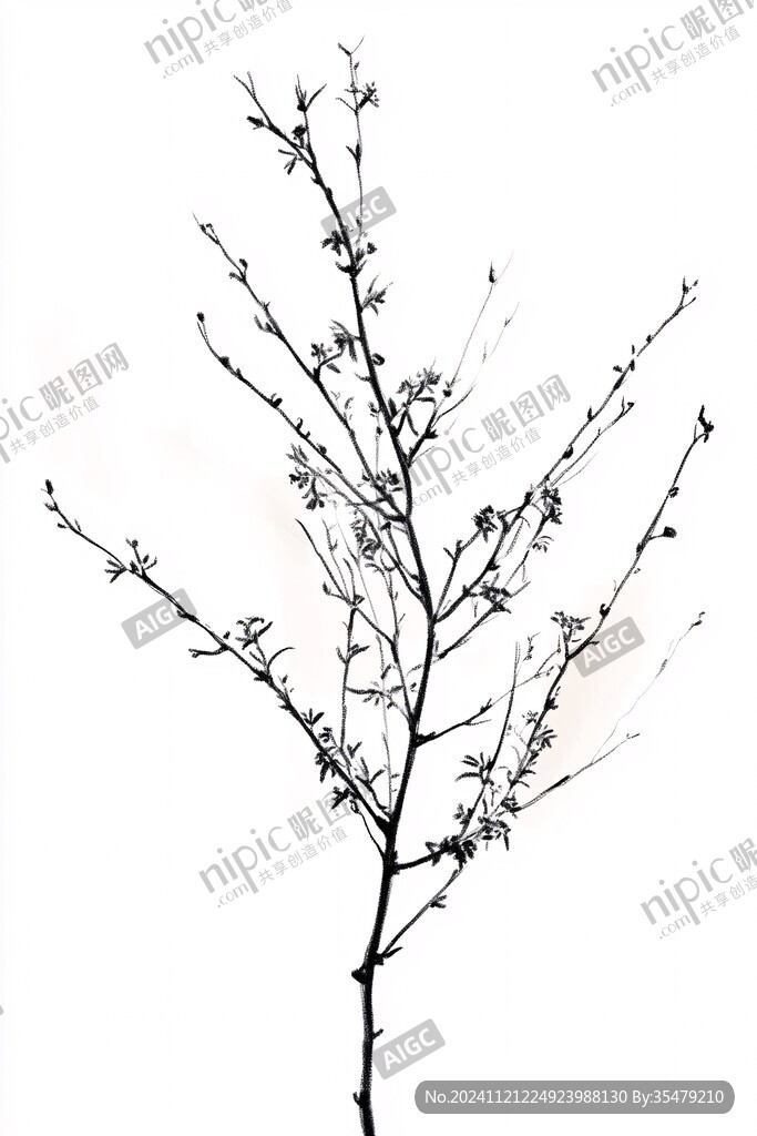 仰拍樹枝水墨樹枝