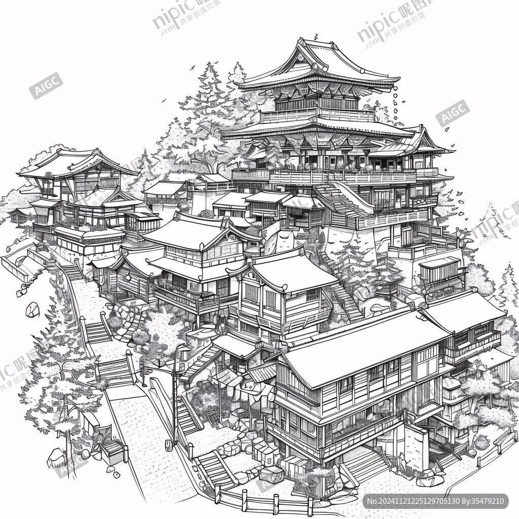 天尊閣線稿
