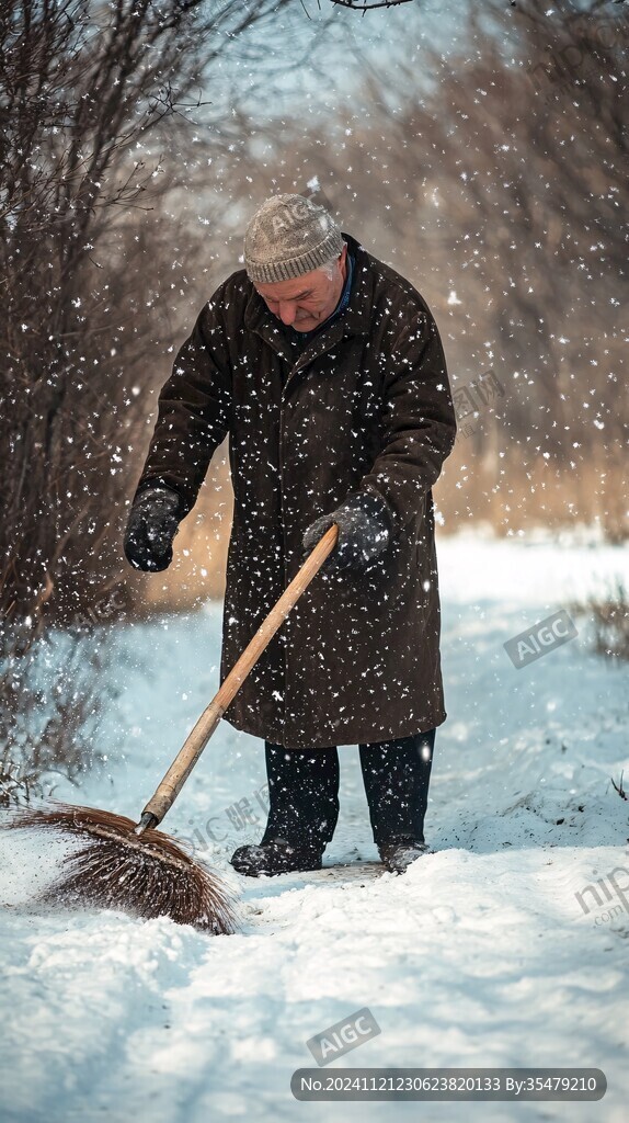 冬日掃雪