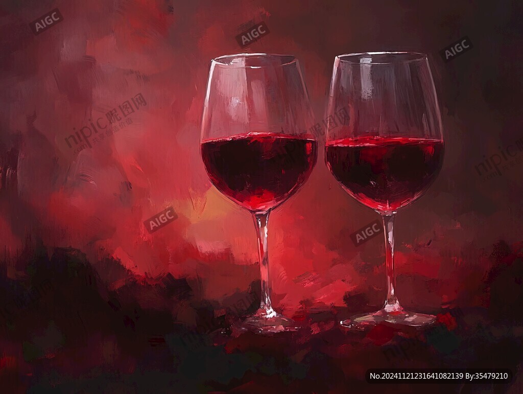 紅酒插畫