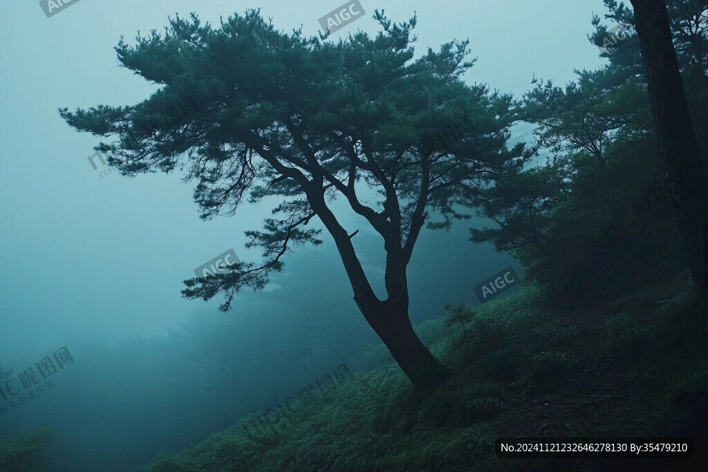 霧里看松