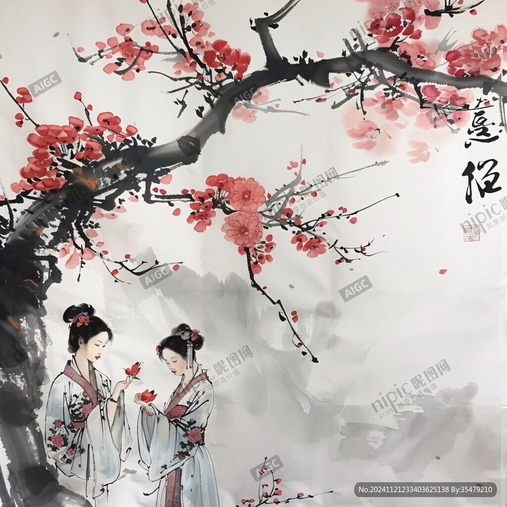 玄關(guān)手繪梅