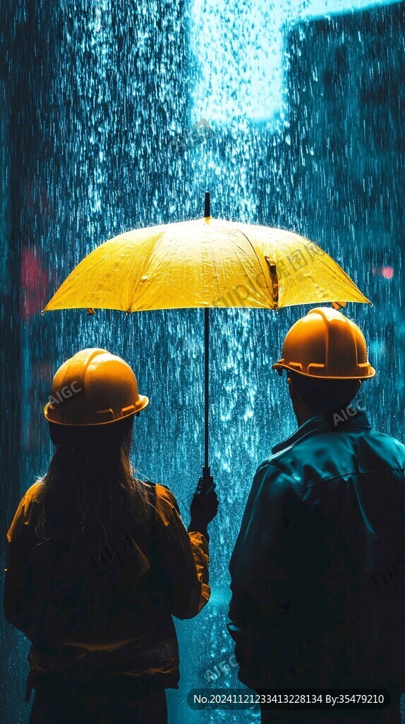 雨中的兩個人