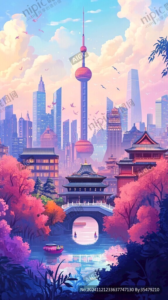 北上廣深插畫科技旅游
