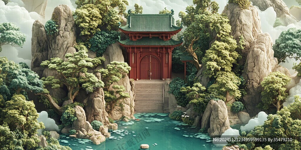 二維半浮雕場景