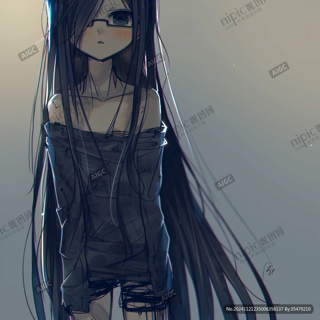 長發少女圓眼