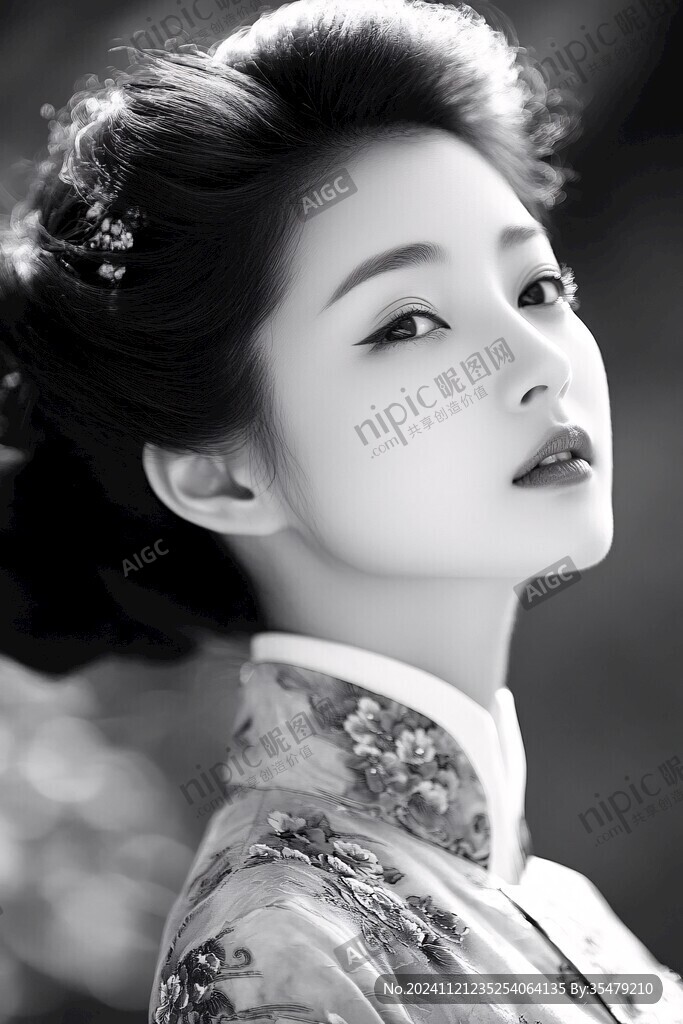 梨花黑白照