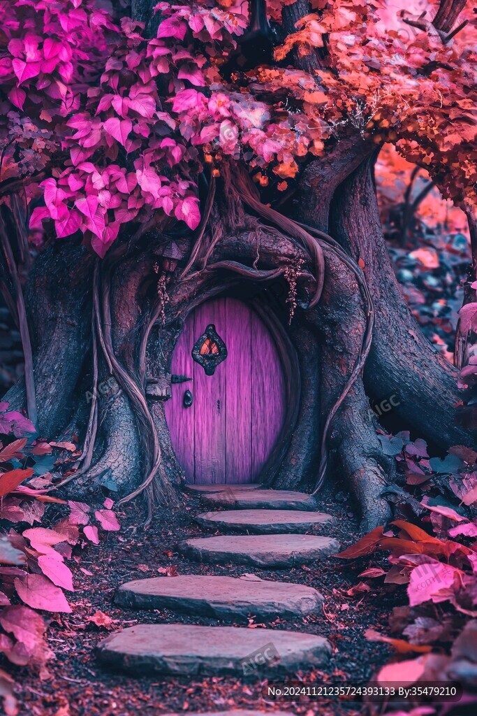 紫色森林主題場景