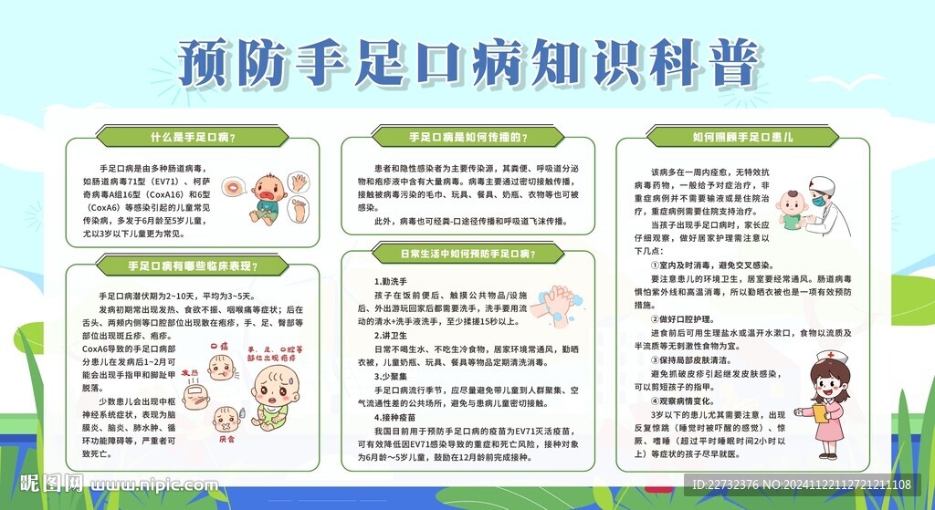 預防手足口病宣傳欄展板