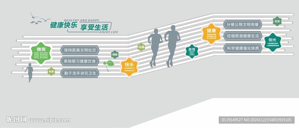 健康快樂運動文化墻