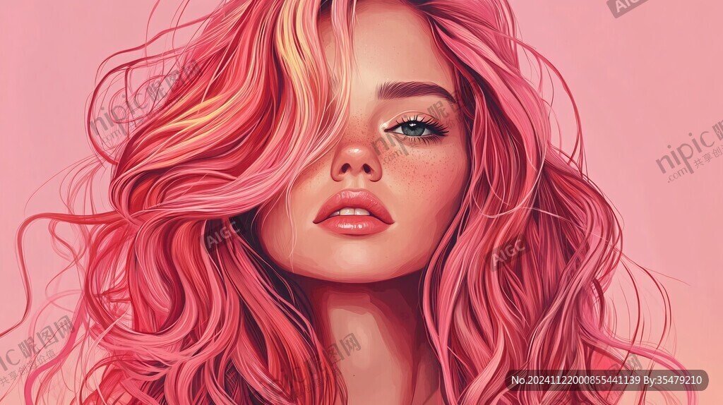 美女潮流插畫