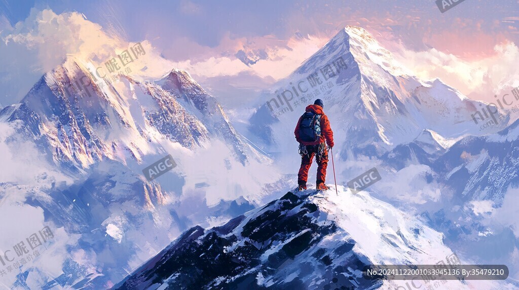 珠穆拉瑪峰插畫
