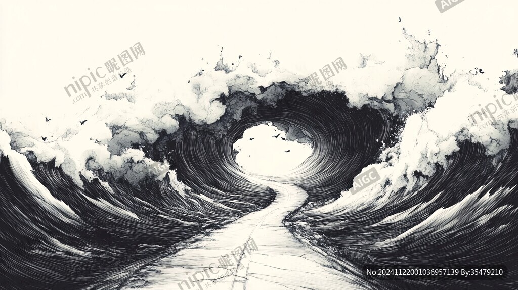 插畫浪花