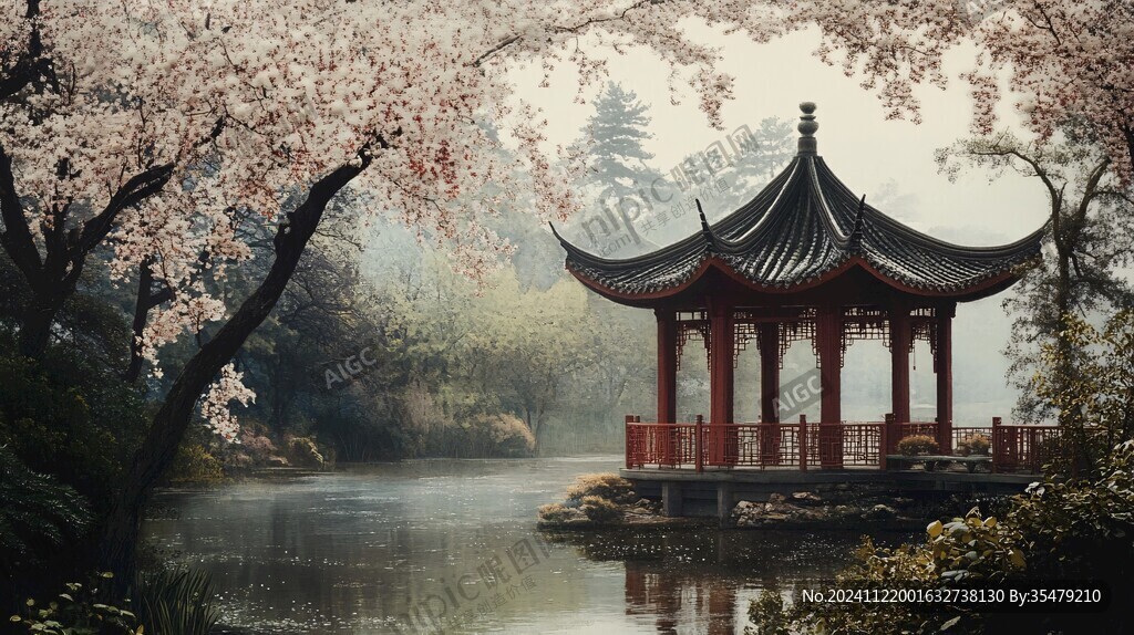 春芳長亭圖片素材下載