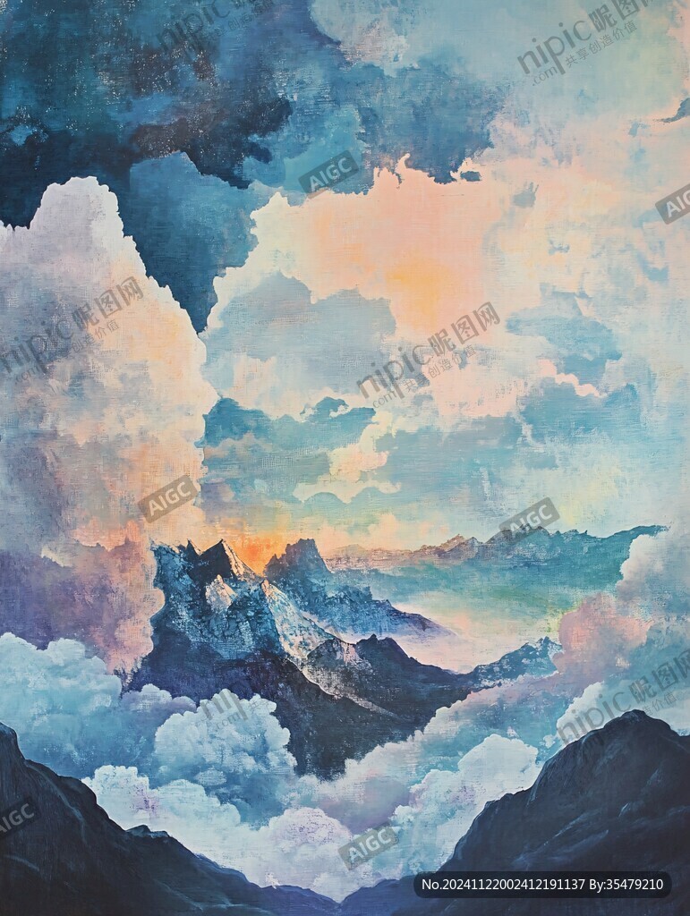 立體畫云海