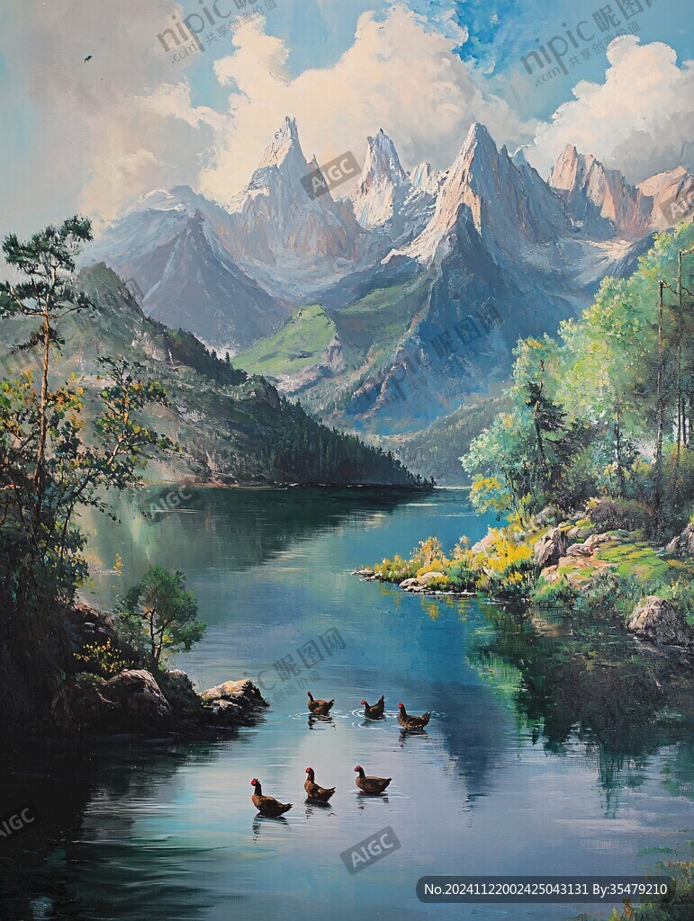 油畫山水風(fēng)景