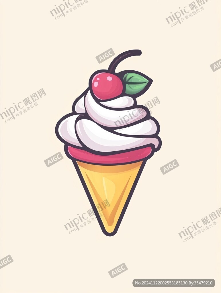 簡約冰淇淋插畫