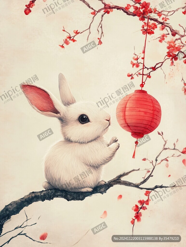 兔年中式插畫