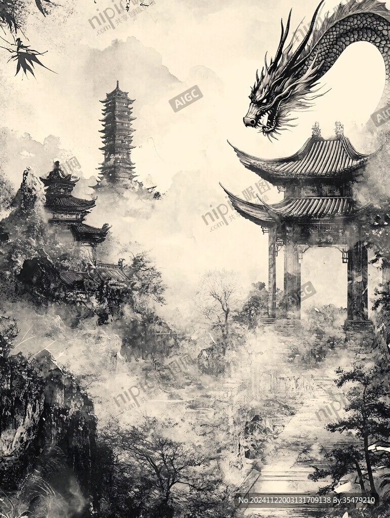 古風龍插畫