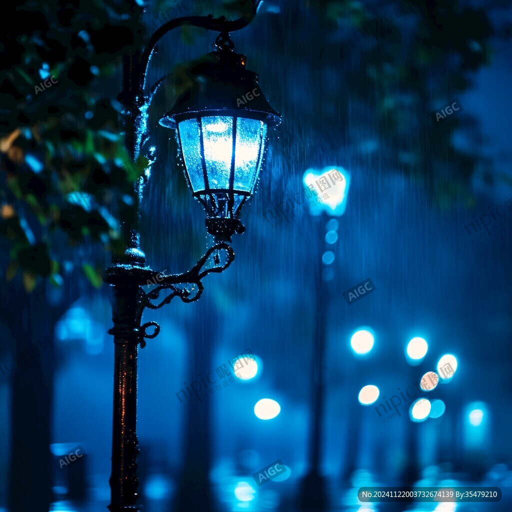 雨天街燈