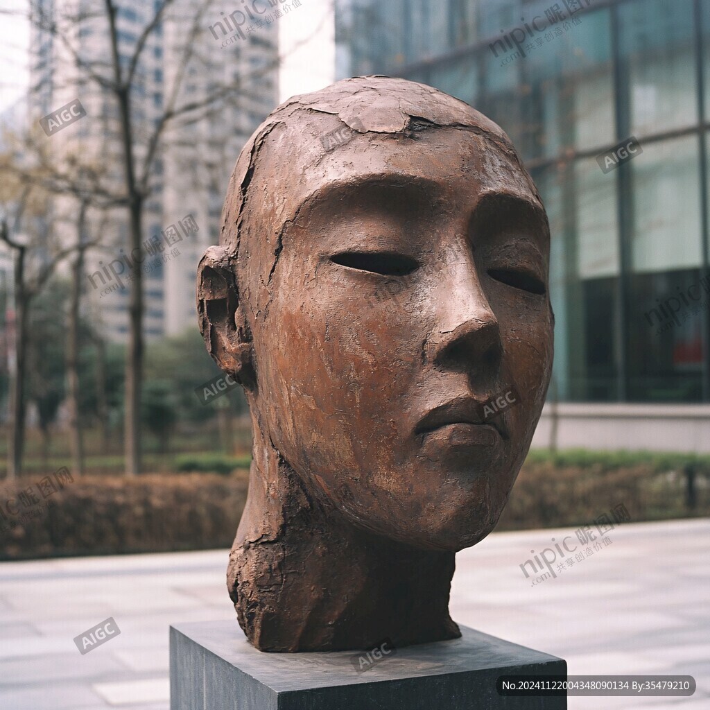 青年女孩雕塑
