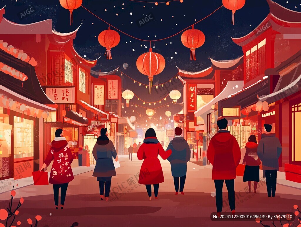 團(tuán)拜會年夜飯年貨大街