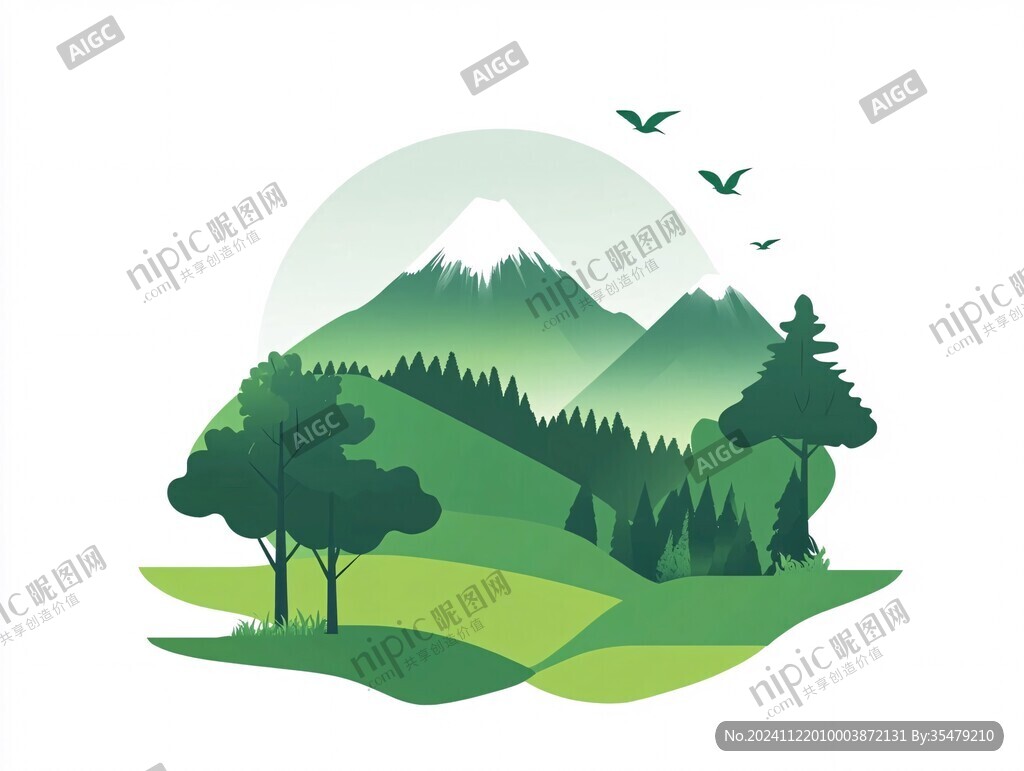 扁平風(fēng)自然風(fēng)景