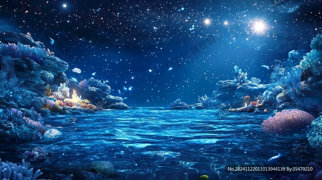 紋理海底世界夢幻藍(lán)色
