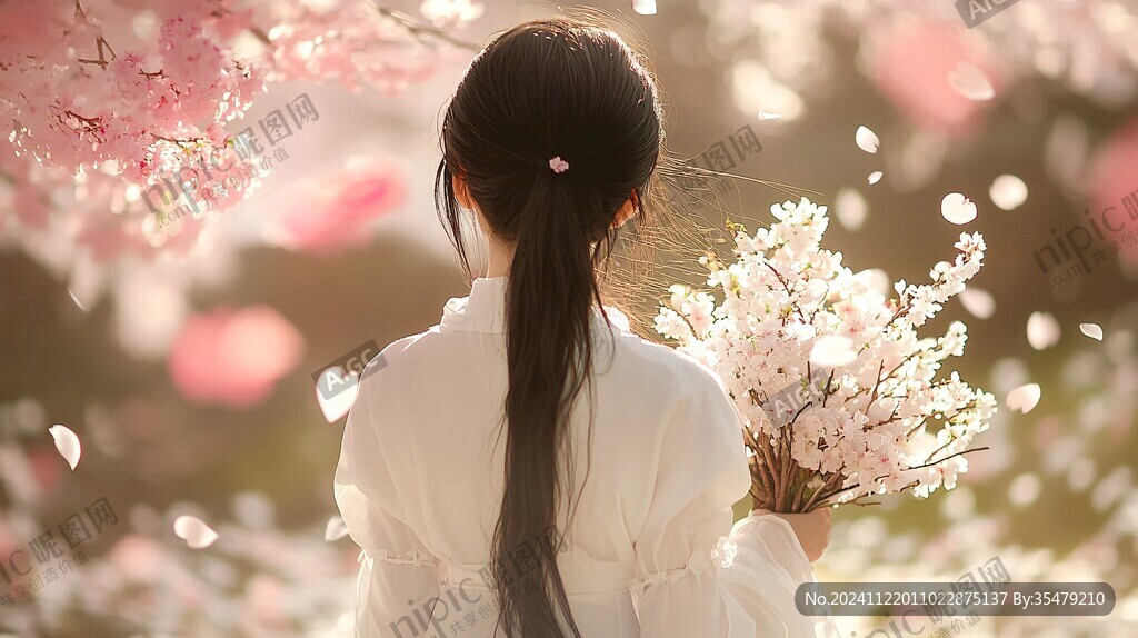 古裝少女背影