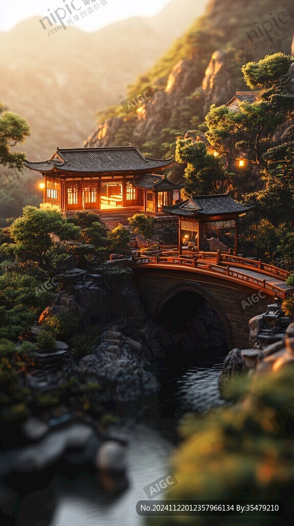 山水樓閣雅致意境風(fēng)