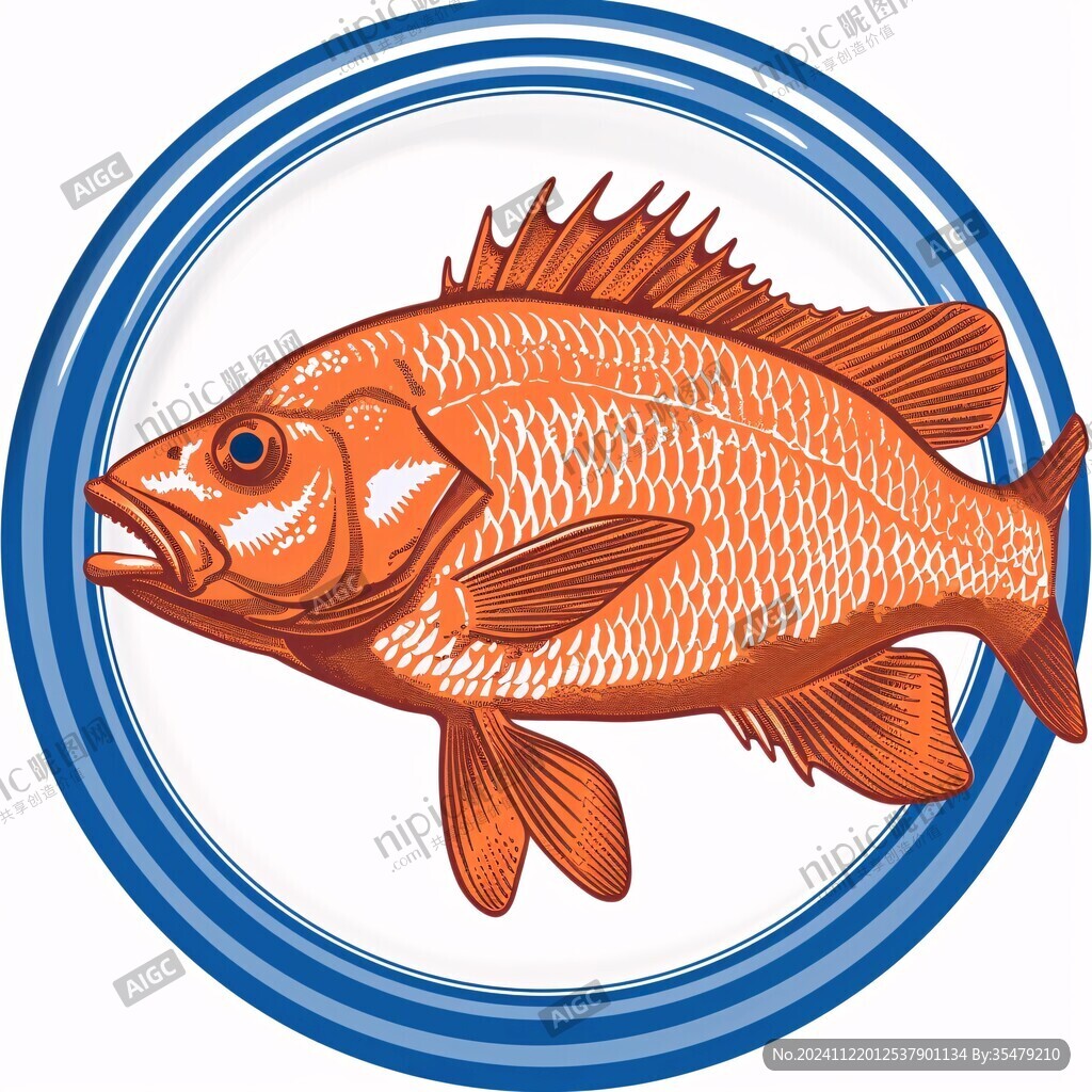 魚肉手繪插畫