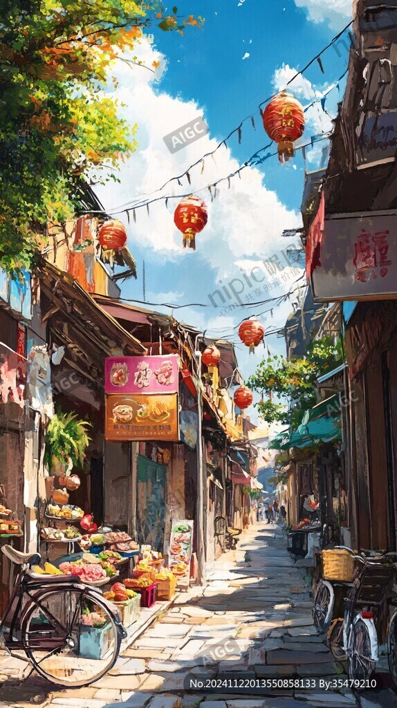 日韓復(fù)古街景