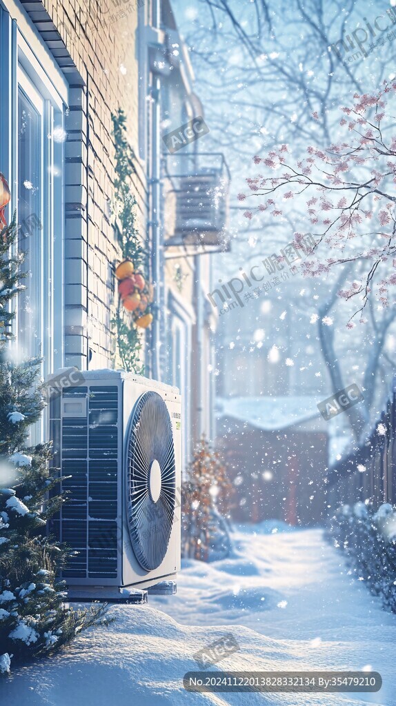 雪景冰箱插畫
