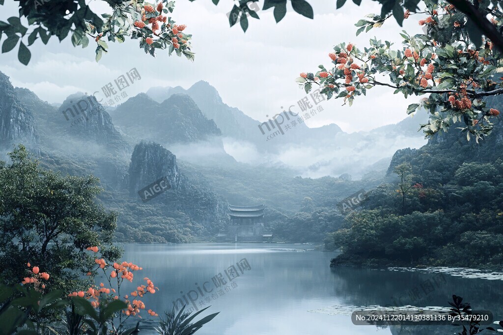 山水畫合成圖