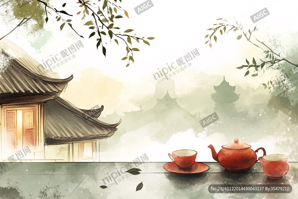 茶具插畫