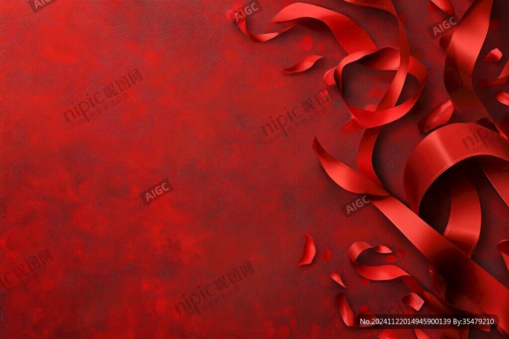 紅絲帶紅色喜慶背景
