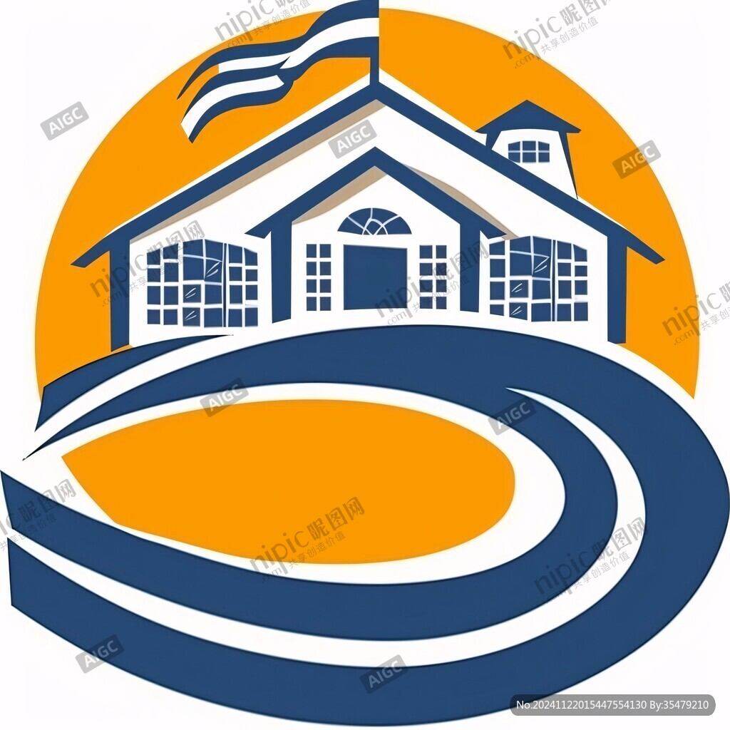 房子旋渦造型logo