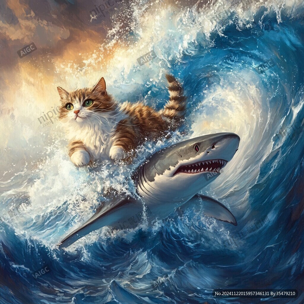 海洋鯊魚3d畫