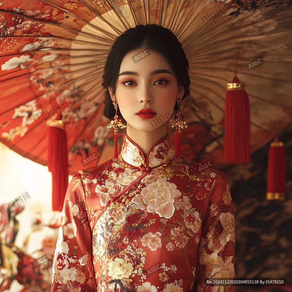 中式美女頭像